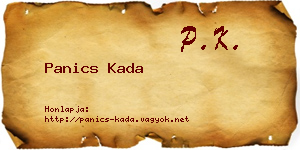 Panics Kada névjegykártya